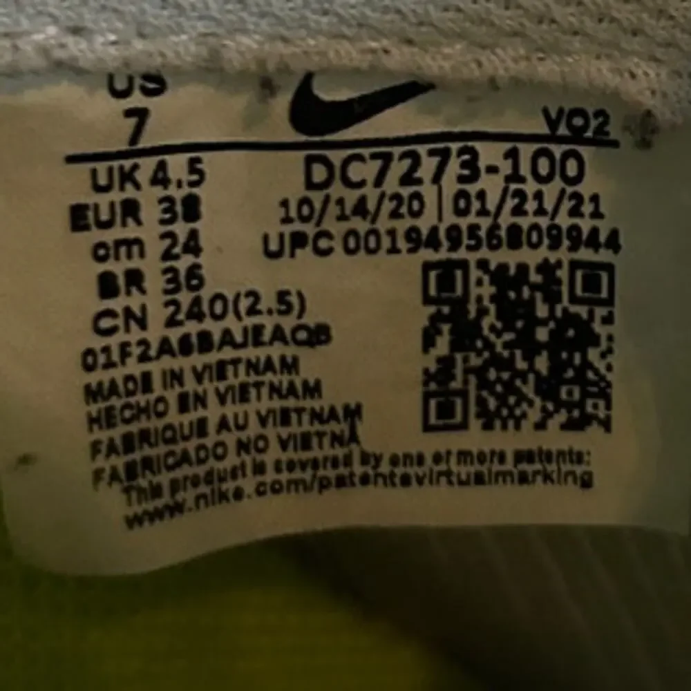 Nike -Air Force 1 Crater -Sneakers -White/Blue -Women's -7 -DC7273-100 -New Like